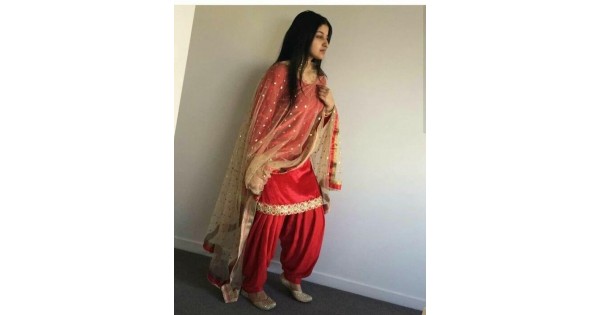 Red colour punjabi on sale dress